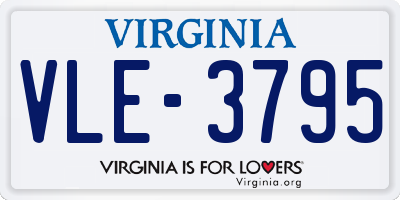 VA license plate VLE3795
