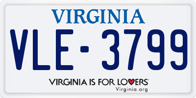 VA license plate VLE3799