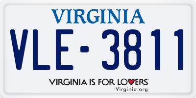 VA license plate VLE3811