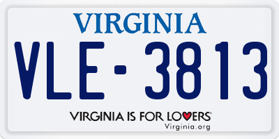 VA license plate VLE3813
