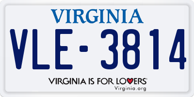 VA license plate VLE3814
