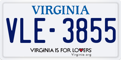 VA license plate VLE3855