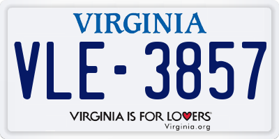 VA license plate VLE3857