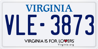VA license plate VLE3873