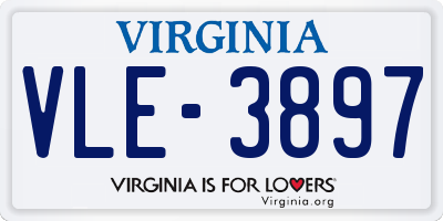 VA license plate VLE3897