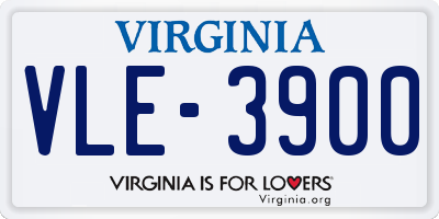 VA license plate VLE3900
