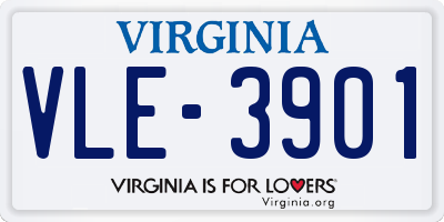 VA license plate VLE3901