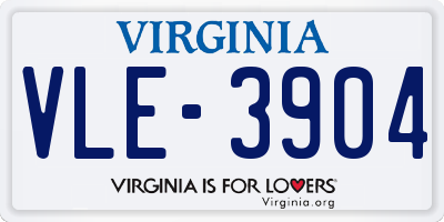 VA license plate VLE3904