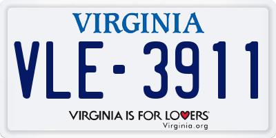 VA license plate VLE3911