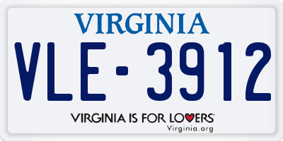 VA license plate VLE3912