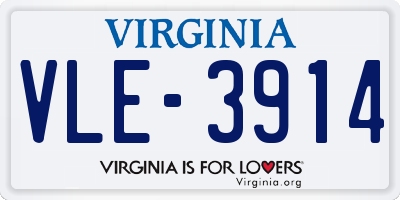 VA license plate VLE3914