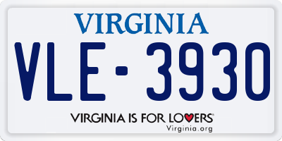 VA license plate VLE3930
