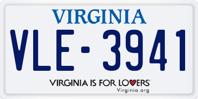 VA license plate VLE3941