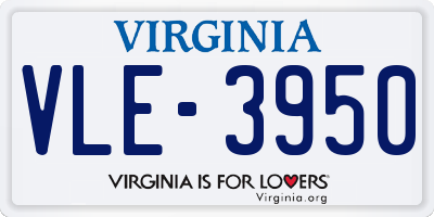 VA license plate VLE3950