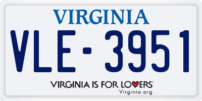 VA license plate VLE3951