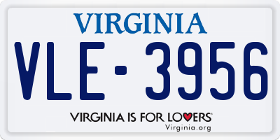 VA license plate VLE3956