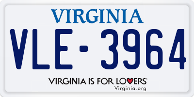 VA license plate VLE3964