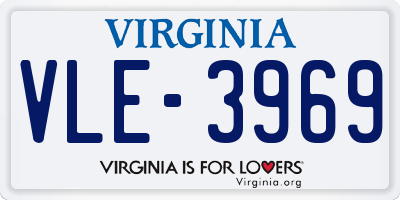 VA license plate VLE3969