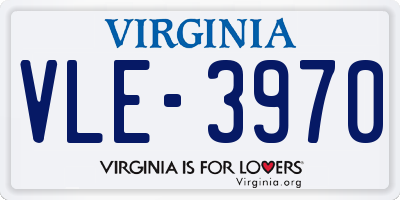 VA license plate VLE3970