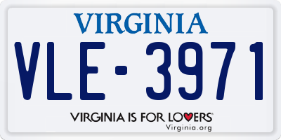 VA license plate VLE3971