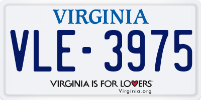 VA license plate VLE3975