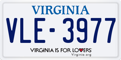 VA license plate VLE3977