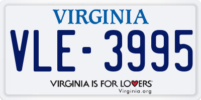 VA license plate VLE3995