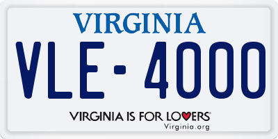 VA license plate VLE4000