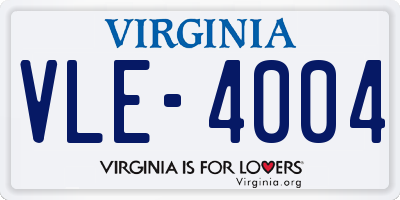 VA license plate VLE4004