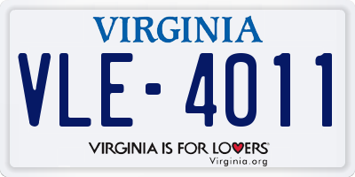 VA license plate VLE4011