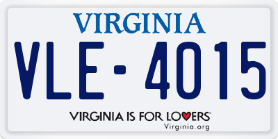 VA license plate VLE4015