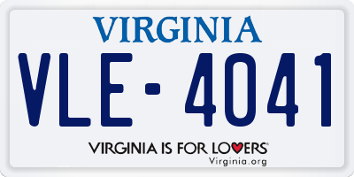 VA license plate VLE4041