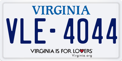 VA license plate VLE4044