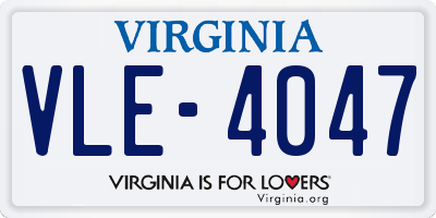 VA license plate VLE4047