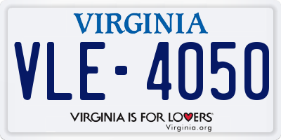 VA license plate VLE4050
