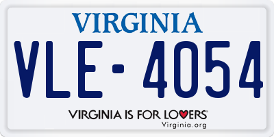 VA license plate VLE4054
