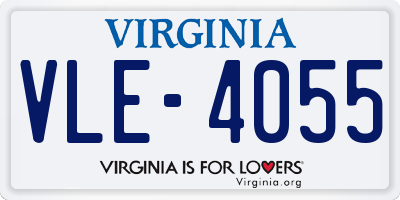 VA license plate VLE4055