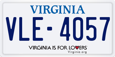 VA license plate VLE4057
