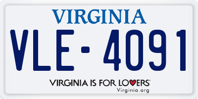 VA license plate VLE4091