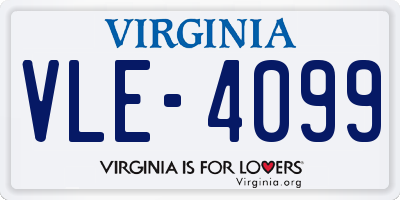 VA license plate VLE4099