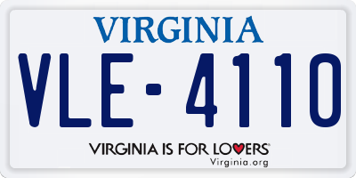 VA license plate VLE4110