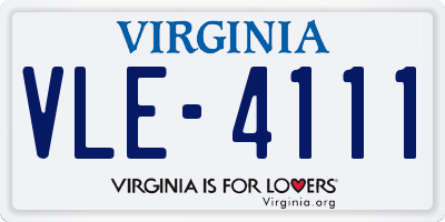 VA license plate VLE4111