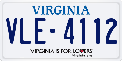 VA license plate VLE4112