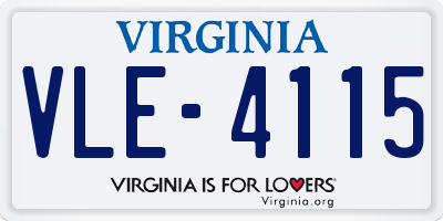 VA license plate VLE4115