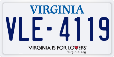 VA license plate VLE4119