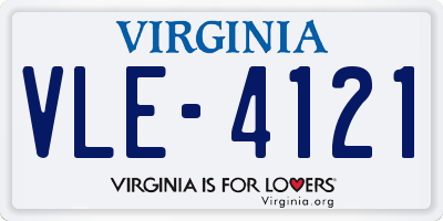 VA license plate VLE4121