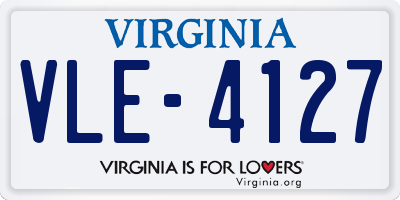 VA license plate VLE4127