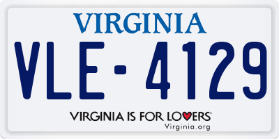 VA license plate VLE4129
