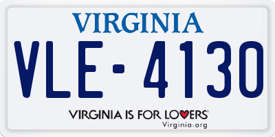 VA license plate VLE4130