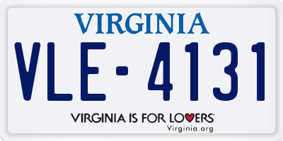 VA license plate VLE4131
